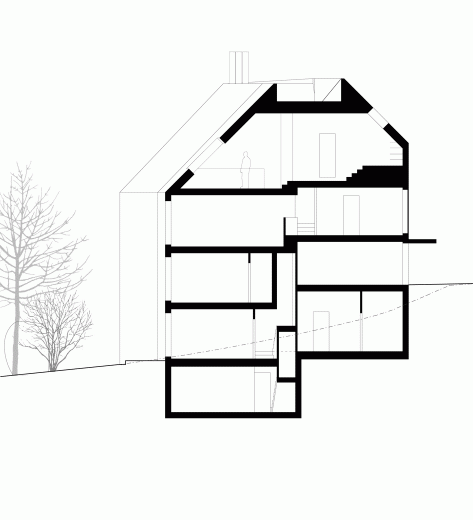 Schnitt senkrecht zum Hadlaubsteig