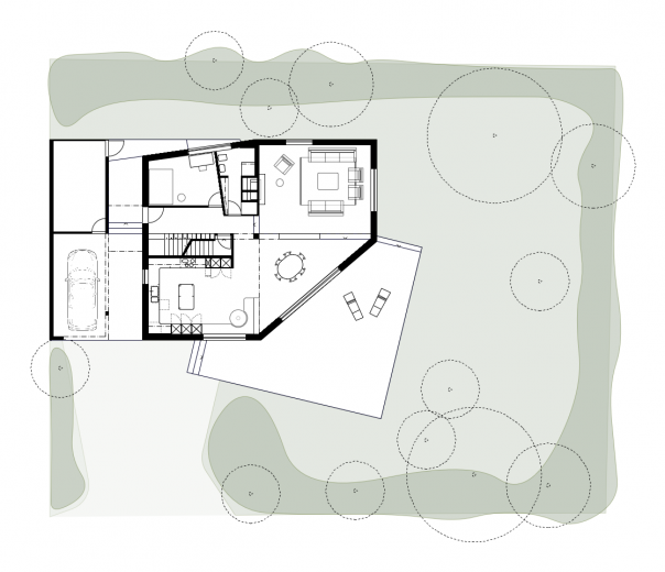 Erdgeschoss und Garten