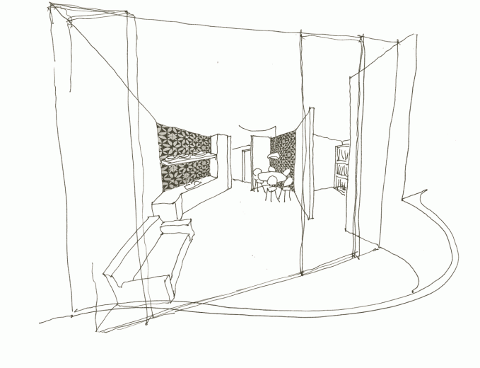 Skizze Balkon-Wohnküche